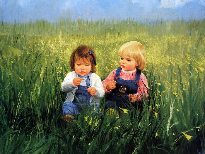  ◦˚ღ ســـجل حضــورك بــلوحه فنية ღ˚◦ - صفحة 16 1177.children-oil-painting-12