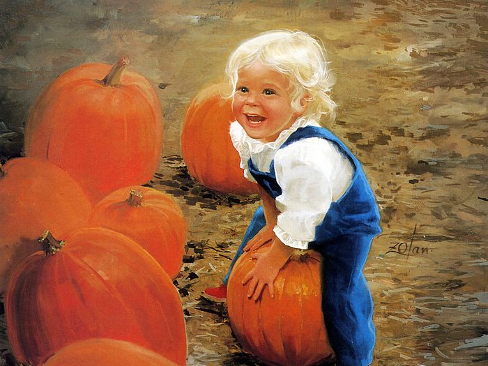  ◦˚ღ ســـجل حضــورك بــلوحه فنية ღ˚◦ - صفحة 16 1177.children-oil-painting-18