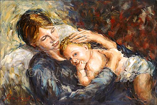  ◦˚ღ ســـجل حضــورك بــلوحه فنية ღ˚◦ - صفحة 42 49001.mother_child_portrait_oil_painting_l