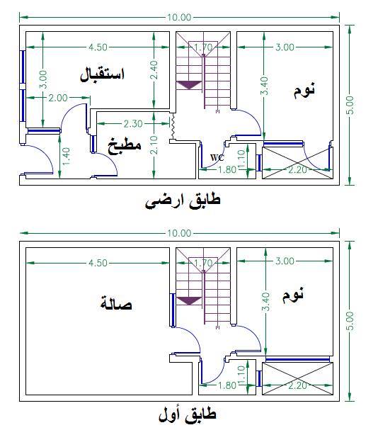 خرائط منازل للمساحات الصغيرة العرض 5 متر منتديات درر العراق