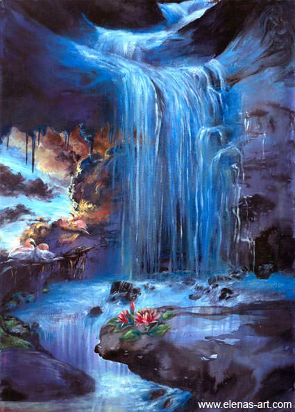  ◦˚ღ ســـجل حضــورك بــلوحه فنية ღ˚◦ - صفحة 39 119901.elena-esina-waterfall-art-painting-big